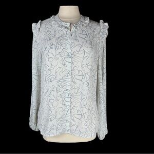 Women's Ruffled White Blouse